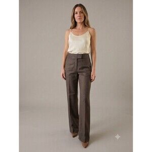 Brooks Brothers Straight Fit Brown Trousers 100% Wool Size 2